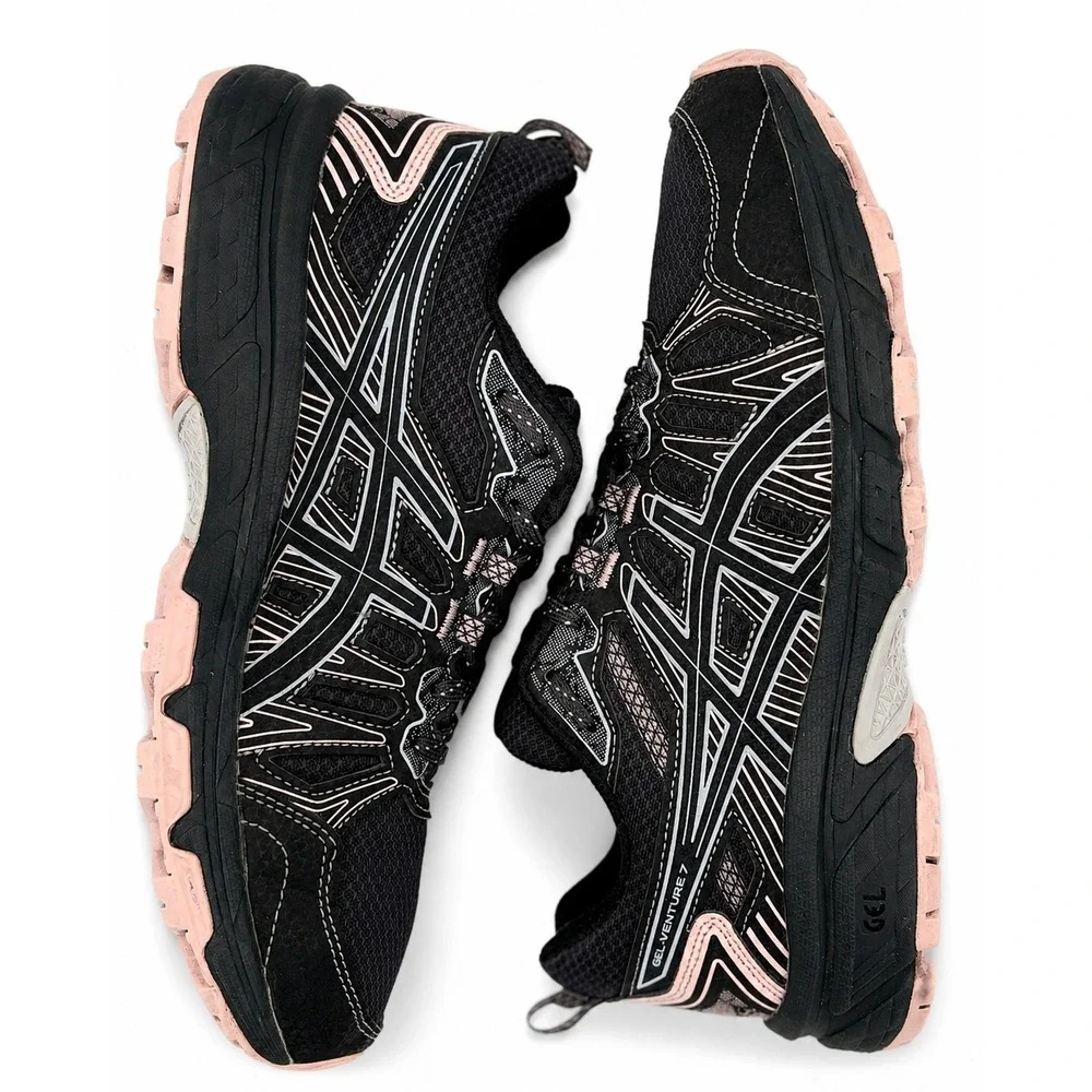 ASICS Gel-Venture 7 Womens Size 8 Black Athletic Trail Running Sneakers 1012A983